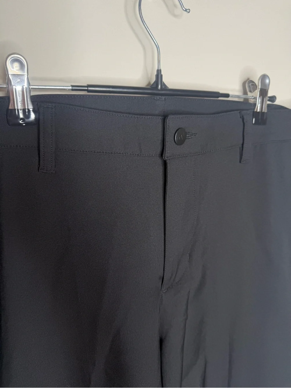 adidas Black Men's Flat Front Golf Shorts with White Logo